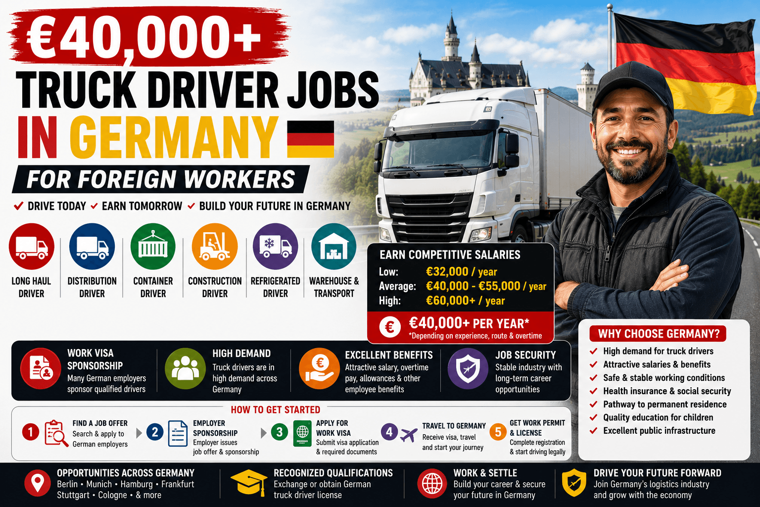 £35,000+ Truck Driver Jobs in UK for Foreign Workers