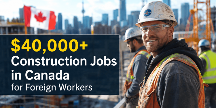 $40,000+ Construction Jobs in Canada for Foreign Workers