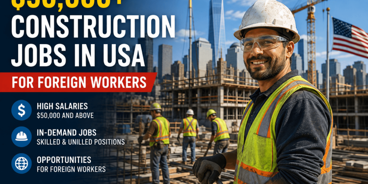 $50,000+ Construction Jobs in USA for Foreign Workers