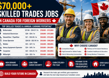 $70,000+ Skilled Trades Jobs in Canada for Foreign Workers