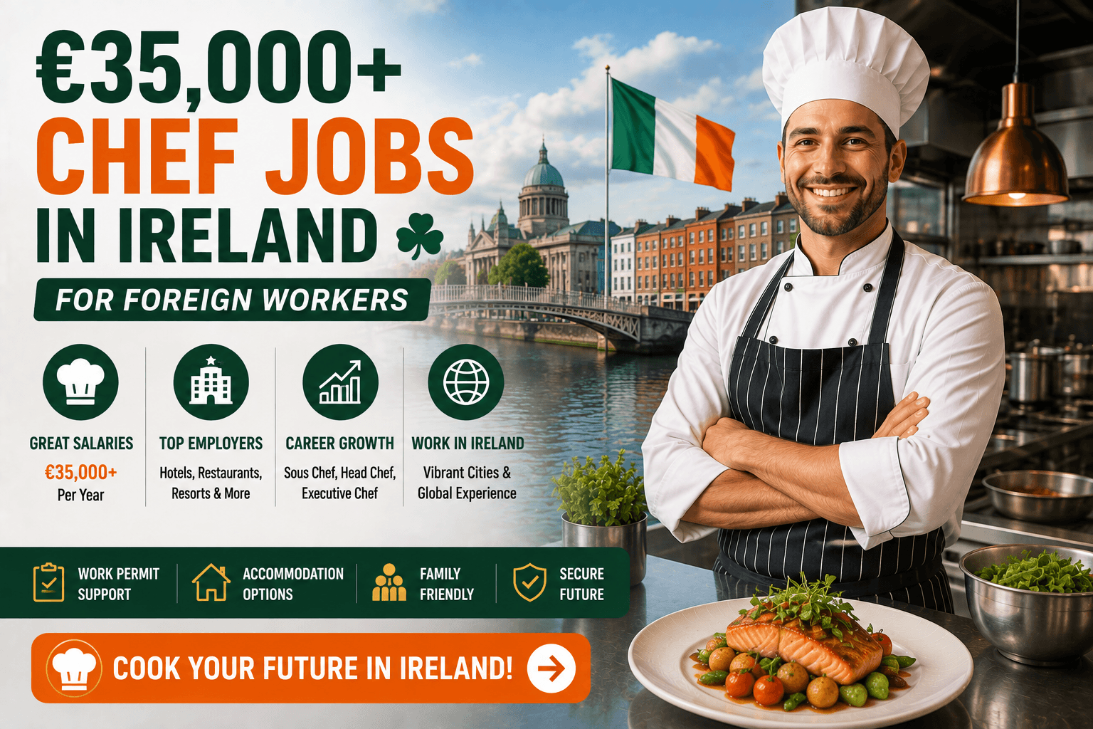 €35,000+ Chef Jobs in Ireland for Foreign Workers
