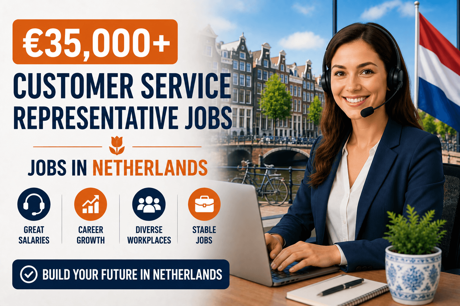 €35,000+ Customer Service Representative Jobs in Netherlands for Foreign Workers