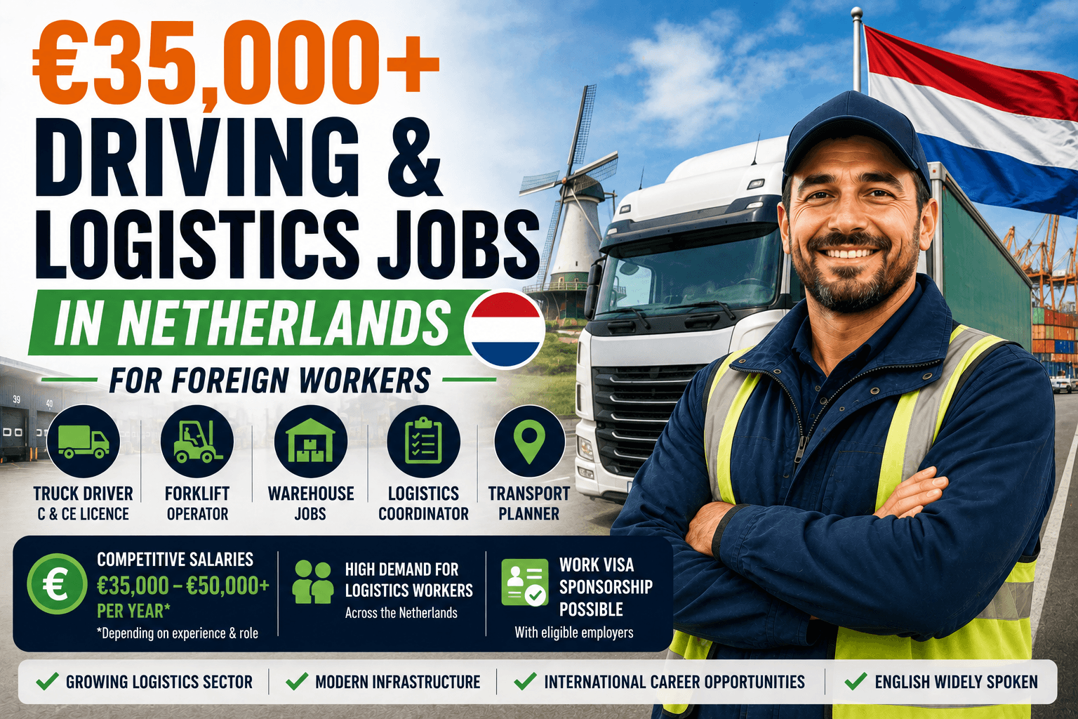 €35,000+ Driving & Logistics Jobs in Netherlands for Foreign Workers