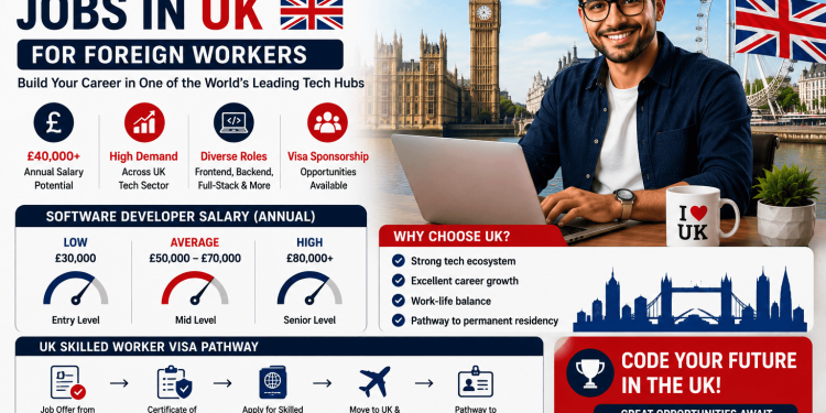 Software Developer Jobs in UK for Foreign Workers - Salary & Visa Sponsorship